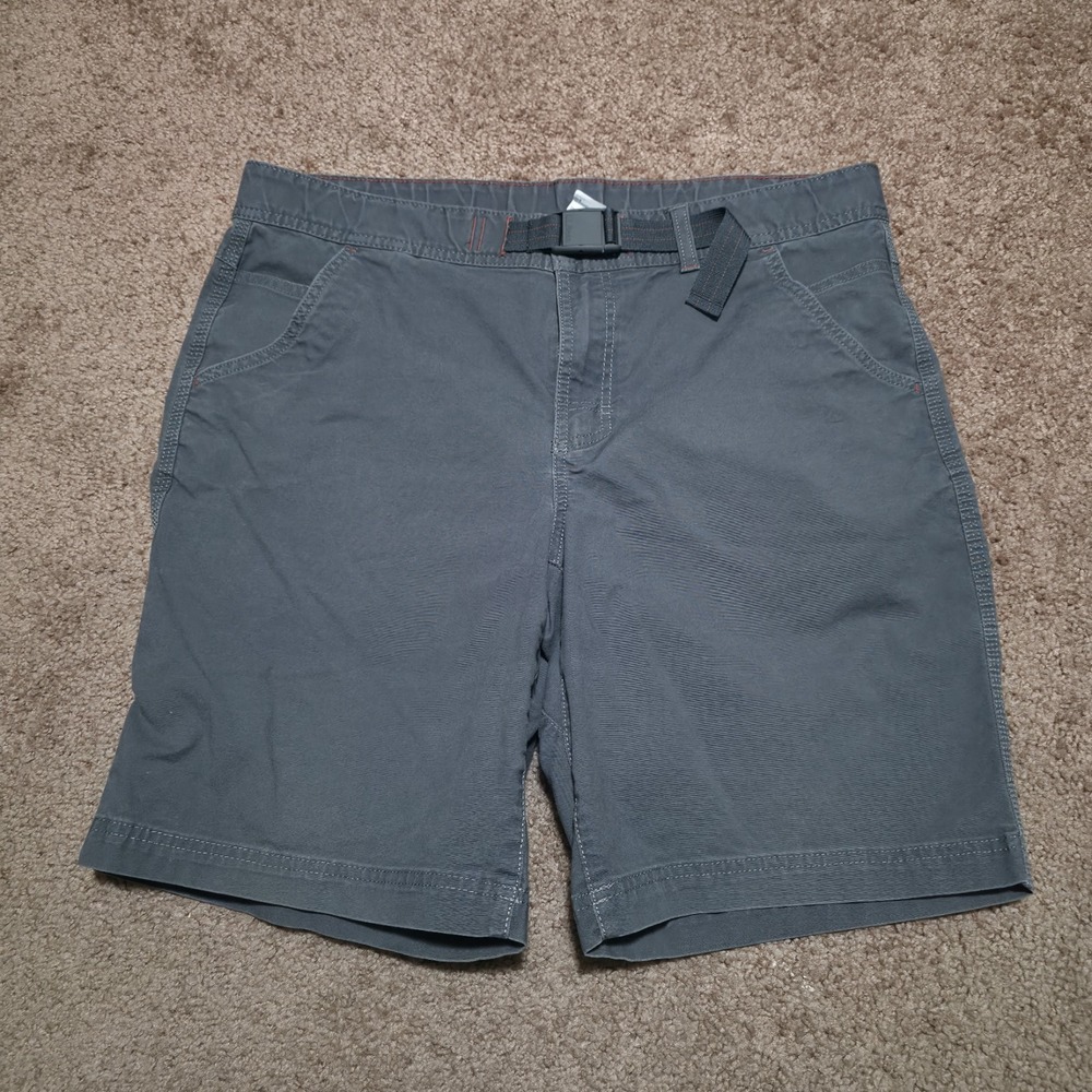 LL Bean Mens Canvas Belted Hiking Utility Shorts Size 36 Dark Gray